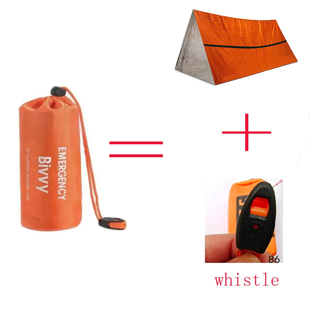 2-Person Emergency Shelter Bivy Kit – Waterproof Mylar Survival Tent & Thermal Blanket